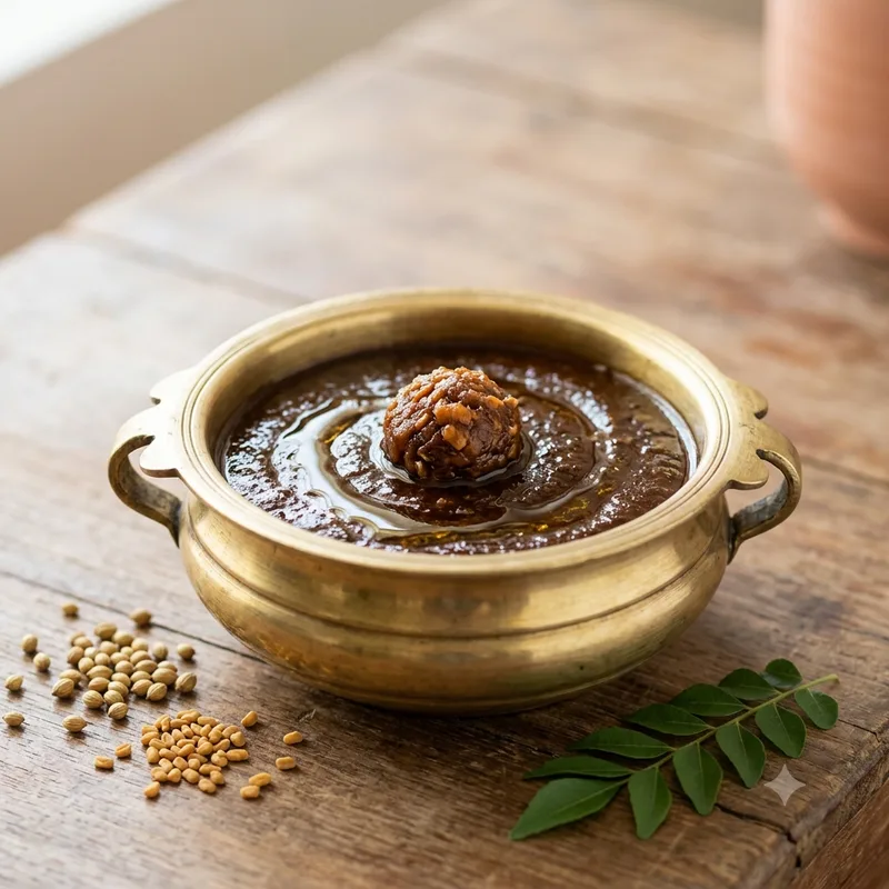 Traditional tamarind kulambu